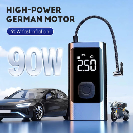Bomba de Ar Portátil para Carro com Luz LED