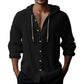 💎 50% DE DESCONTO EM MOLETONS COM CAPUZ PARA HOMEM! 💎 Camisola casual de manga comprida em cor sólida – fecho de botões à frente, capuz com cordão e tecido misto respirável