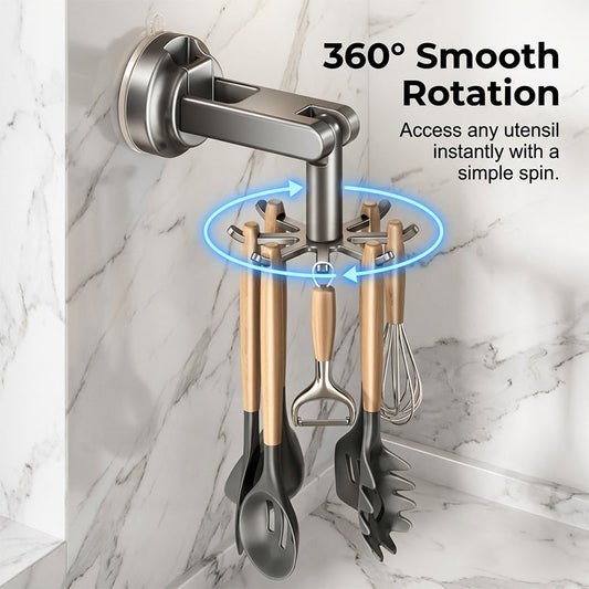 🔥Suporte para utensílios de cozinha com ventosas que não riscam