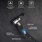 Inflador portátil de pneus com manómetro e 3 bicos