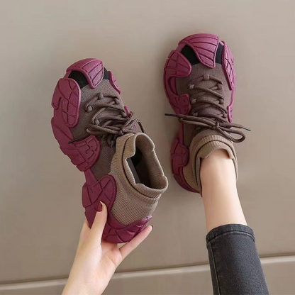 Sapatos de malha casuais para caminhada, sem atacadores