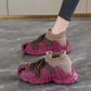 Sapatos de malha casuais para caminhada, sem atacadores