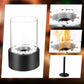🔥 50% DE DESCONTO! 🏠 Lareira de mesa em vidro e metal – Portátil, sem fumo, para interior e exterior, com queimador a etanol e um toque decorativo acolhedor para a sua casa ✨