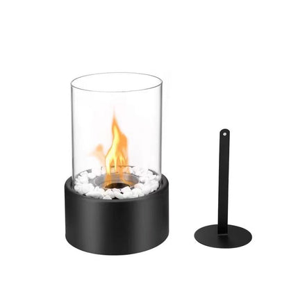 🔥 50% DE DESCONTO! 🏠 Lareira de mesa em vidro e metal – Portátil, sem fumo, para interior e exterior, com queimador a etanol e um toque decorativo acolhedor para a sua casa ✨