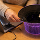 Chapéu de pescador com fibra ótica luminosa