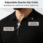 Camisa de malha canelada com fecho e manga curta para homem