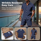 Conjunto de roupa de praia com riscas verticais para homem