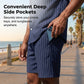Conjunto de roupa de praia com riscas verticais para homem