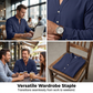 Camiseta Henley casual de outono para homem