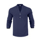Camiseta Henley casual de outono para homem