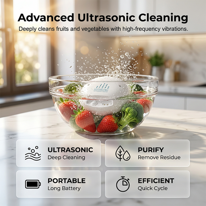 🔥50% OFF! Portable Ultrasonic Fruit & Vegetable Washer