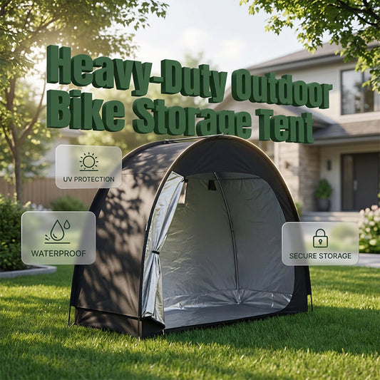⏳ Oferta por tempo limitado: 50% de desconto ⏰ Abrigo de arrumação portátil multiusos para exterior – perfeito para bicicletas, ferramentas de jardim e equipamento de outdoor 🚲⛺✨