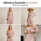👗 50% DE DESCONTO! Vestido longo feminino com gola quadrada – Tecido texturado, corpete elástico e silhueta lisonjeadora 🌸