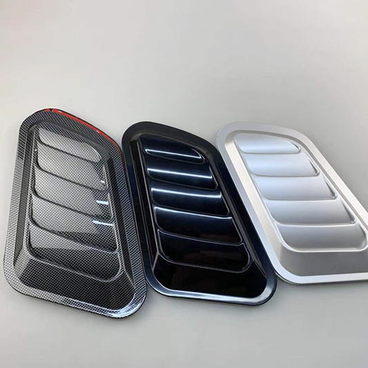 🗕️ 50% DE DESCONTO AGORA! 💨 Decoração universal para a ventilação do capô do carro – Material ABS, instalação fácil com adesivo e vários acabamentos 🔧