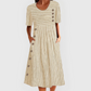 【S-2XL】🎉💃Vestido midi às riscas intemporal