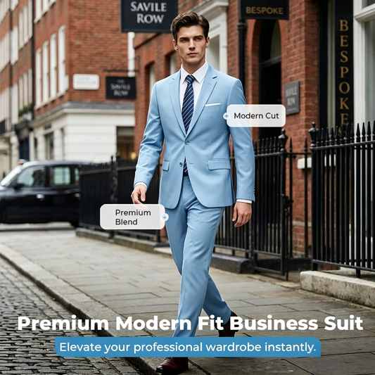 ✨👔60% de desconto + envio gratuito🔥Conjunto de fato de negócios de corte moderno, 2 peças, para homem