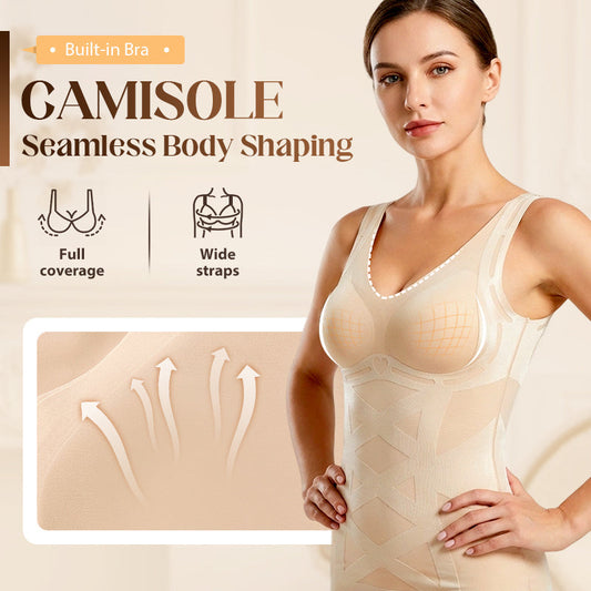 Camisola modeladora sem costuras com sutiã incorporado