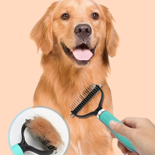 🐾 PROMOÇÃO RELÂMPAGO: 50% DE DESCONTO! ✨ Escova dupla face para remoção de pêlo – Dupla face, ergonómica e suave para cães e gatos 🐶