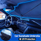 Guarda-sol para o para-brisas do carro - Guarda-sol dobrável para o para-brisas do carro, com proteção UV para o vidro dianteiro (proteção contra o calor) para a maioria dos carro