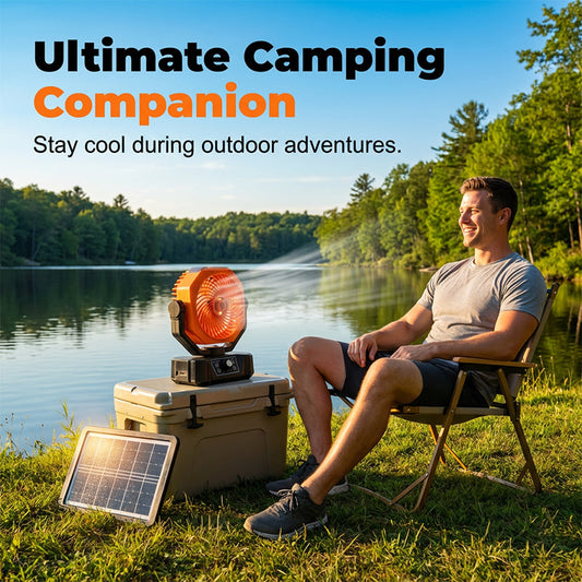 🌞 Ventilador portátil solar com nebulização para acampamento – Refresque-se em qualquer lugar, sem precisar de eletricidade! ⛺💨 Nebulização refrescante + ampla oscilação + controlo remoto – o seu melhor companheiro para o conforto ao ar livre. 🔋🌀