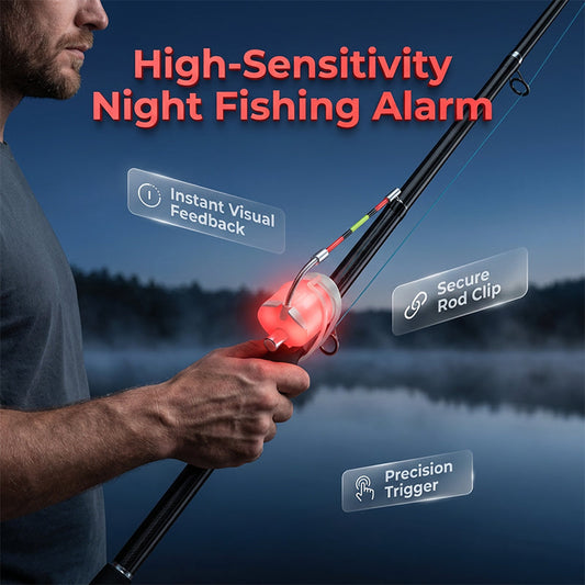 Alarme eletrónico de pesca com sinal sonoro e luminoso