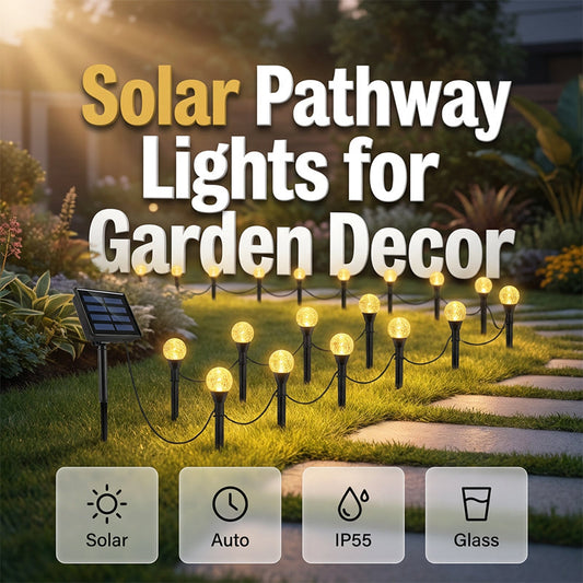 Luzes solares em cordão à prova de água para caminhos e jardins