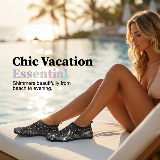 🏖️ PROMOÇÃO LIMITADA: 50% DE DESCONTO! ✨ Chinelos de praia – com brilhos, antiderrapantes, respiráveis ✨