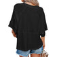 📢📢40% DE DESCONTO !! ⏰Camisola feminina de cor sólida com mangas largas e corte em cinco pontos