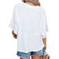 📢📢40% DE DESCONTO !! ⏰Camisola feminina de cor sólida com mangas largas e corte em cinco pontos