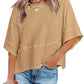 📢📢40% DE DESCONTO !! ⏰Camisola feminina de cor sólida com mangas largas e corte em cinco pontos