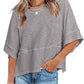 📢📢40% DE DESCONTO !! ⏰Camisola feminina de cor sólida com mangas largas e corte em cinco pontos