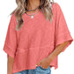 📢📢40% DE DESCONTO !! ⏰Camisola feminina de cor sólida com mangas largas e corte em cinco pontos