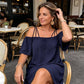 🔥PROMOÇÃO IMPERDÍVEL! 50% DE DESCONTO!👗 Vestido curto feminino elegante de cor sólida