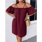 🔥PROMOÇÃO IMPERDÍVEL! 50% DE DESCONTO!👗 Vestido curto feminino elegante de cor sólida