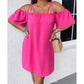 🔥PROMOÇÃO IMPERDÍVEL! 50% DE DESCONTO!👗 Vestido curto feminino elegante de cor sólida