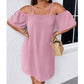 🔥PROMOÇÃO IMPERDÍVEL! 50% DE DESCONTO!👗 Vestido curto feminino elegante de cor sólida