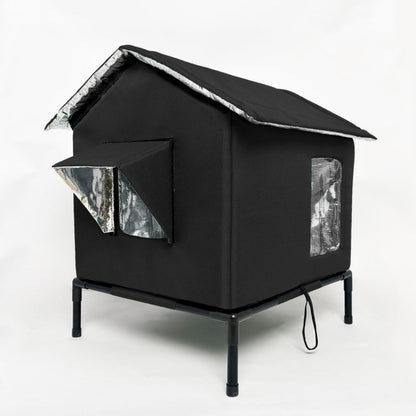 🏠50% OFF!🐈Elevated Insulated Outdoor Cat House – Weather-Resistant Shelter with Thermal Lining & Raised Stand