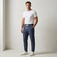 👖 50% DESCONTO AGORA! 🌿 Calças de linho para homem – Riscas e cropped – Cintura elástica e cordão – Calças de verão respiráveis🏖️