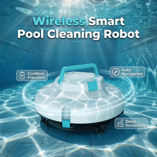🤖Novidade com 66% de desconto!🌊Robô de limpeza para piscinas | Sem fios · Sucção potente · Navegação inteligente · Arranque com um toque · Cesto de filtragem fácil de remover🏖️