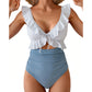 🏖️Promoção de Verão com 50% de desconto🌊 Maiô Aqua Eve com Controle de Barriga💃Decote em V que valoriza a silhueta🩱Design franzido que afina a silhueta🌸Babado elegante e recorte sofisticado 💕