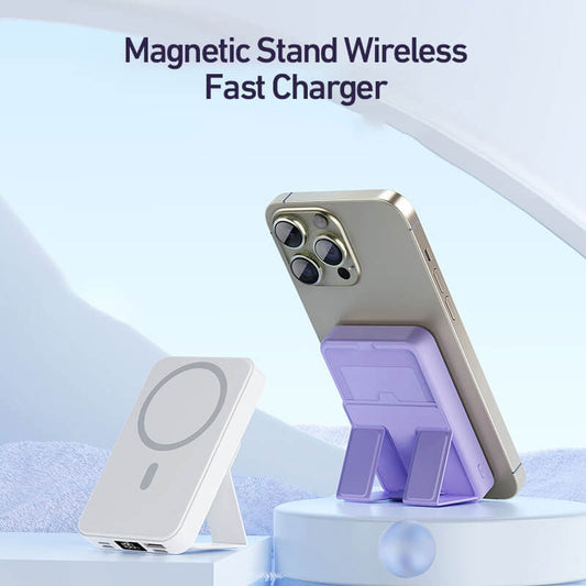 Carregador portátil magnético sem fios de 22.5 W e 10 000 mAh com suporte