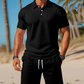 👕 PROMOÇÃO LIMITADA: 50% DE DESCONTO! ✨ Conjunto de verão de 2 peças para homem – polo e calções, confortável ✨