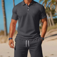 👕 PROMOÇÃO LIMITADA: 50% DE DESCONTO! ✨ Conjunto de verão de 2 peças para homem – polo e calções, confortável ✨