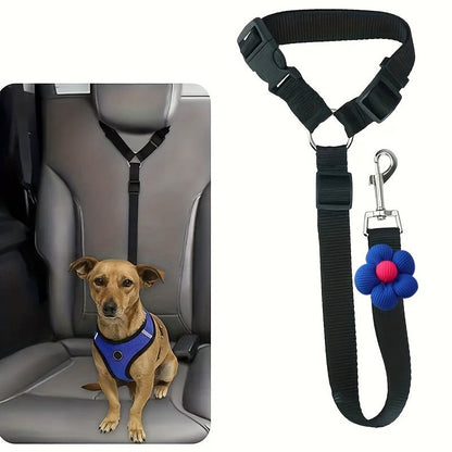 Cinto de segurança para carro e guia de passeio 2 em 1 para cães