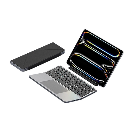 Teclado dobrável ultrafino com touchpad e suporte integrados