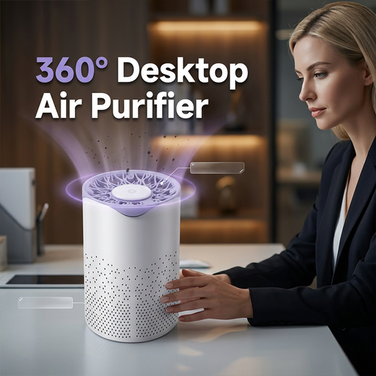 🥳💞  Purificador de ar de secretária – Modo Noturno Silencioso, alimentado por USB – 🛌✨✅