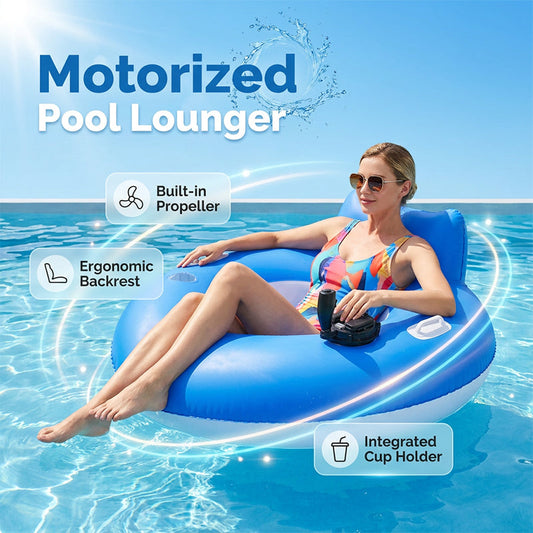 Espreguiçadeira insuflável motorizada para piscina com hélice