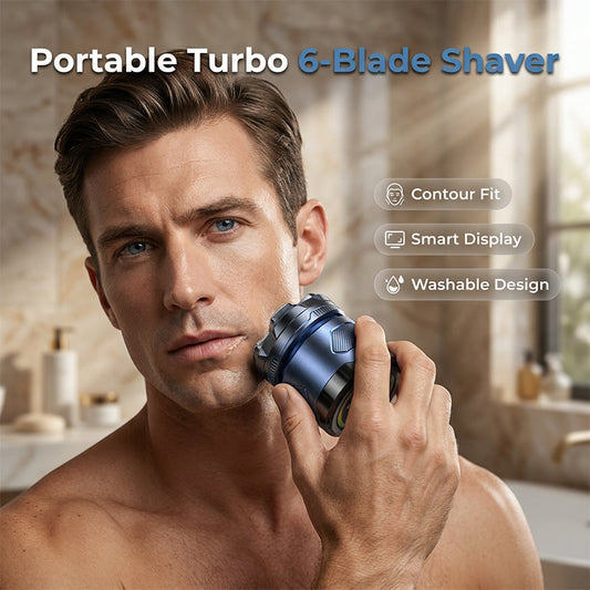 Máquina de barbear elétrica de 6 lâminas para homens carecas