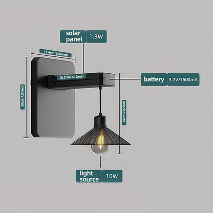Candeeiro de parede LED sem fios alimentado a energia solar