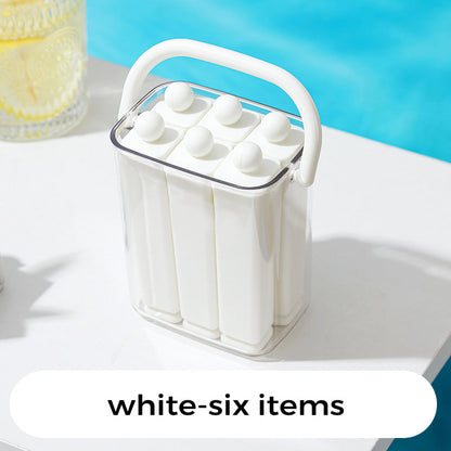 Bandeja de silicone para cubos de gelo com cesto de arrumação
